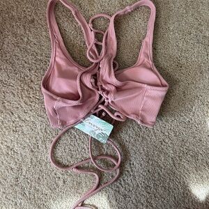 light pink with ties in the back